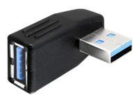 USB adaptér - USB typ A (M) do USB typ A (F) - USB 3.0 - konektor 270° - černá