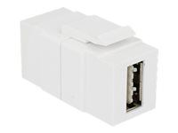 USB adaptér - USB (F) do USB (F) - USB 2.0 - reverzibilní konektor A - bílá