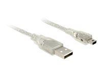 Kabel USB - mini-USB typ B (M) do USB (M) - USB 2.0 - 2 m - průhledná