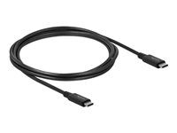 USB kabel - USB-C (M) do USB-C (M) - USB4 / Thunderbolt 3 / DisplayPort - 20 V - 5 A - 2 m - podpora 4K60 Hz (3840 x 2160), podpora Power Delivery 3.0 - černá