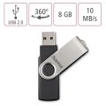 HAMA Rotate, USB Klíč, 8GB, stříbrný/černý