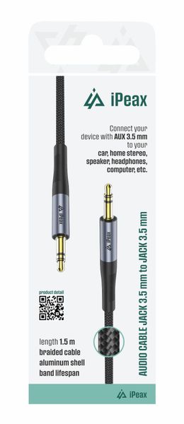 Adaptér 3,5 mm jack / 3,5 mm jack 1,5 m čierny