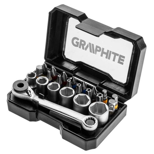 GRAPHITE 56H610, Sada bitů + ráčna, 25 mm, 24 ks