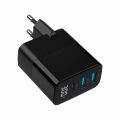 GEMBIRD Nabíječka, 2x USB/USB-C, 30W, černá
