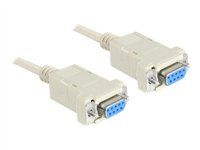 Null modem kabel - DB-9 (F) do DB-9 (F) - 1.8 m - šedá