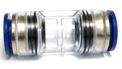 Spojka mikrotrubiček s kovovou vložkou - přímá, průhledná, prům.14/10mm vodotěsná