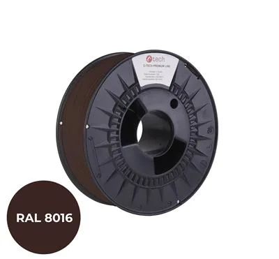 Tisková struna (filament) C-TECH PREMIUM LINE, PETG, mahagonová hnědá, RAL8016, 1,75mm, 1kg