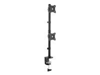 For Monitors 13" to 27" - Adjustable - Desk Clamp / Grommet-Hole Mount - Dual VESA Monitors - Black (ARMDUALV) - Montážní sada - pro 2 monitory - vysoce odolná ocel - černá - velikost obrazovky: 13"-27" - na stůl, upevnitelné na stůl - pro P/N: DK30A2DH, DK30C2DAGPD, DK30C2HAGPD, TB3DK2DPM2, TB3DK2DPPD, USB3SDOCKDD, USB3SDOCKHDV