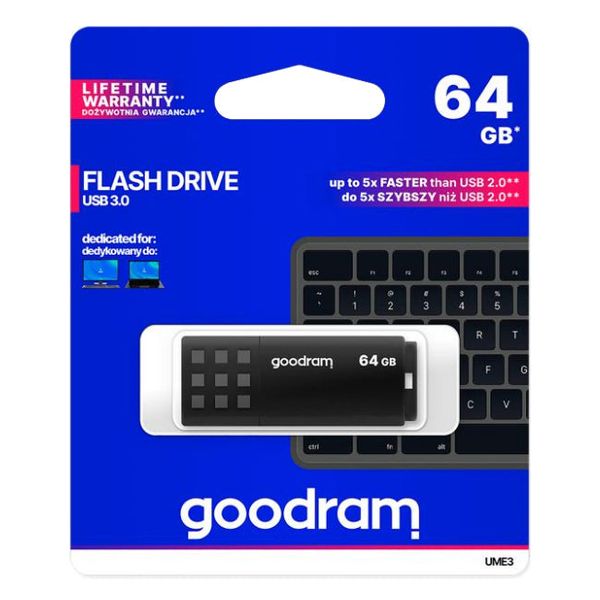 Flash disk GOODRAM USB 3.0 64GB bílo-černý
