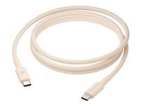 USB kabel - USB-C (M) do USB-C (M) - 1.5 m - pletený, Podpora USB-C Power Delivery (60 W) - béžová