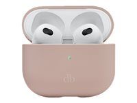 Pouzdro pro bezdrátová sluchátka - recyklovaný plast, silikon - růžová pink sand - pro Apple AirPods (třetí generace)