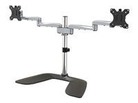 Easy & Quick Assembly - Stojan - pro 2 monitory - plast, hliník, ocel - černá, stříbrná - velikost obrazovky: 32" - na stůl