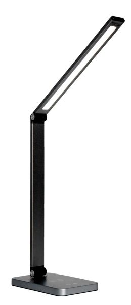 Platinet PDL888B stolní LED lampa 10W stmívatelná, bezdrátové nabíjení, USB port, černá