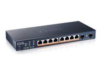 Přepínač - spravovaný, NebulaFLEX cloud - L3 Lite - inteligentní - 8 x 100/1000/2.5G (PoE++) + 2 x Gigabit SFP / 10 Gigabit SFP+ - pro připevnění na zeď - PoE++ (130 W)