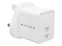 Síťový adaptér - GaN - 35 watt - QC 3.0, Power Delivery 3.0 + PPS - 2 výstupní konektory (USB-C) - bílá - Velká Británie