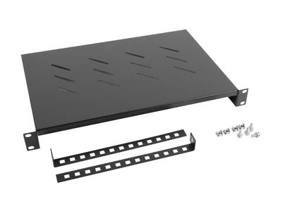 Lanberg 19" pevná police 1u/483x300mm max. nosnost do 25 kg černá