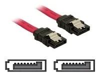 Kabel SATA - Serial ATA 150/300 - SATA (F) do SATA (F) - 50 cm - opatřený západkou, přímý konektor - červená