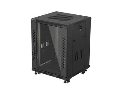 Lanberg instalační rack 19" 15U 600X600 černé skleněné dveře (ploché balení)