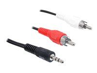 Audio kabel - RCA x 2 s piny (male) do mini-phone stereo 3.5 mm s piny (male) - 1.5 m - černá