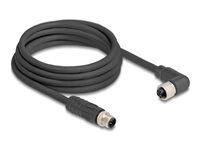 M12 Cable L-coded 4 pin male straight to