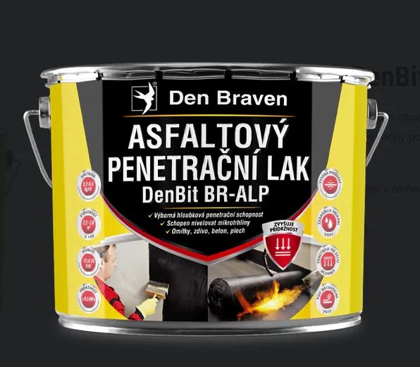 Asfaltový penetrační lak DEN BRAVEN DenBit BR-ALP 9 kg