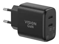 Vision - Sítový adaptér - 65 Watt - 4.05 A - 2 výstupní konektory (USB-C) - Certifikace MFI - Evropa
