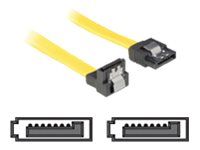 Kabel SATA - Serial ATA 150/300 - SATA (F) do SATA (F) - 30 cm - dolů zahnutý konektor, opatřený západkou, přímý konektor - žlutá