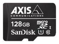Paměťová karta flash (adaptér microSDXC na SD zahrnuto) - 128 GB - UHS-I U1 / Class10 - microSDXC UHS-I - černá - pro AXIS D3110, M3085, M3086, M4308, M5075, P3818, Q1656, Q1715, Q1942, Q6100; P37 Series