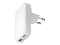 Síťový adaptér - slim - 45 Watt - 2 výstupní konektory (USB-C, USB) - bílá