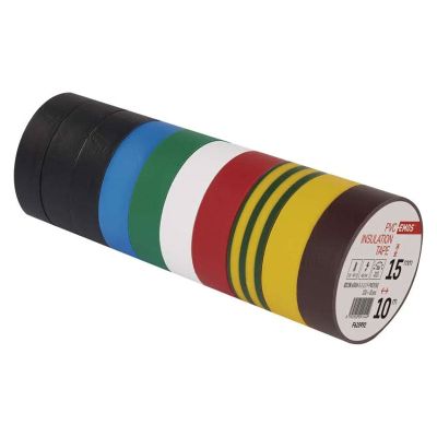 Izolační páska PVC 15mm/10m mix barev EMOS 10ks