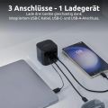 INTENSO W65ACIC GaN, USB-A/C, Nabíječka, 65W, černý