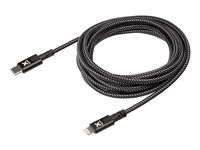 Kabel Lightning - USB-C s piny (male) do Lightning s piny (male) - 3 m - černá