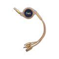 Kabel GETI GCU 05 USB 3v1 zlatý samonavíjecí