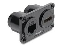 Delock - Zacvakávací modul - vestavený, CAT 6, 4K - RJ 45, HDMI - cerná