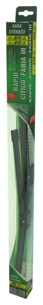 Ploché stěrače COMPASS FLAT SET 610+410 mm GREEN FAB III/RAP/CIT