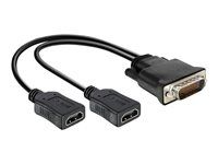 Video adaptér - HDMI se zdířkami (female) do DMS-59 s piny (male) - 25 cm