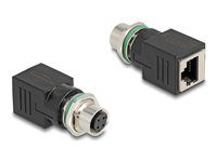 M12 Adapter D-coded 4 pin female to RJ45