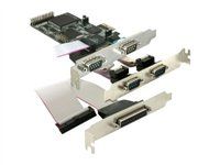 Paralelně-sériový adaptér - PCIe - RS-232 - 4 porty + 1x paralelní port