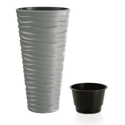 Květináč SAND SLIM šedý kámen 29,6cm