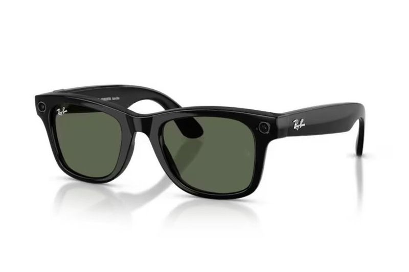 Meta Ray-Ban Gen2 Wayfarer, Black, G15 Green (Large)