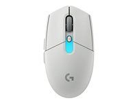 Myš - hraní - optický - 6 tlačítka - bezdrátový - 2.4 GHz, Bluetooth - přijímač USB Logitech LIGHTSPEED - bílá