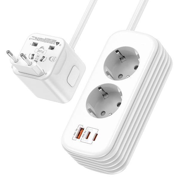 Cestovná predlžovacia zásuvka Viking PQ30/2x AC/2xUSB-C PD/1xUSB-A QC/viac ako 200 krajín
