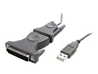 3 ft / 1m - with DB9 to DB25 Pin Adapter - Prolific PL-2303 - USB to RS232 Adapter Cable (ICUSB232DB25) - Sériový adaptér - USB 2.0 - šedá