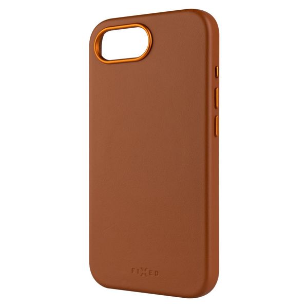 FIXED MagLeather kožený kryt iPhone 16e, hnědý