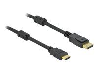 Kabel adaptéru - DisplayPort s piny (male) zamykací do HDMI s piny (male) - 10 m - trojnásobně stíněný - černá - podporuje 4K, aktivní
