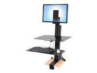 Upevňovací komponent (zapuštěná podložka, úchyt) - pro Displej LCD - sada pro vysokého uživatele - pevná ocel - černá - montáž na pracovní stanici