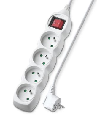 Prodlužovací kabel 4 zásuvky 5m GETI GEC45S s vypínačem