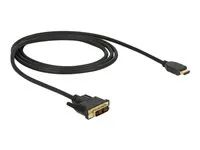 Kabel adaptéru - jeden spoj - DVI-D s piny (male) do HDMI s piny (male) - 1 m - trojnásobně stíněný - černá - křídlové šrouby