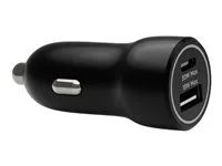 Napájecí adaptér do auta - 30 watt - 2 výstupní konektory (USB-C, USB) - černá