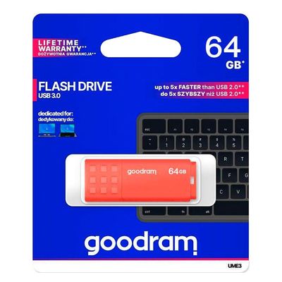 Flash disk GOODRAM USB 3.0 64GB bílo-oranžový